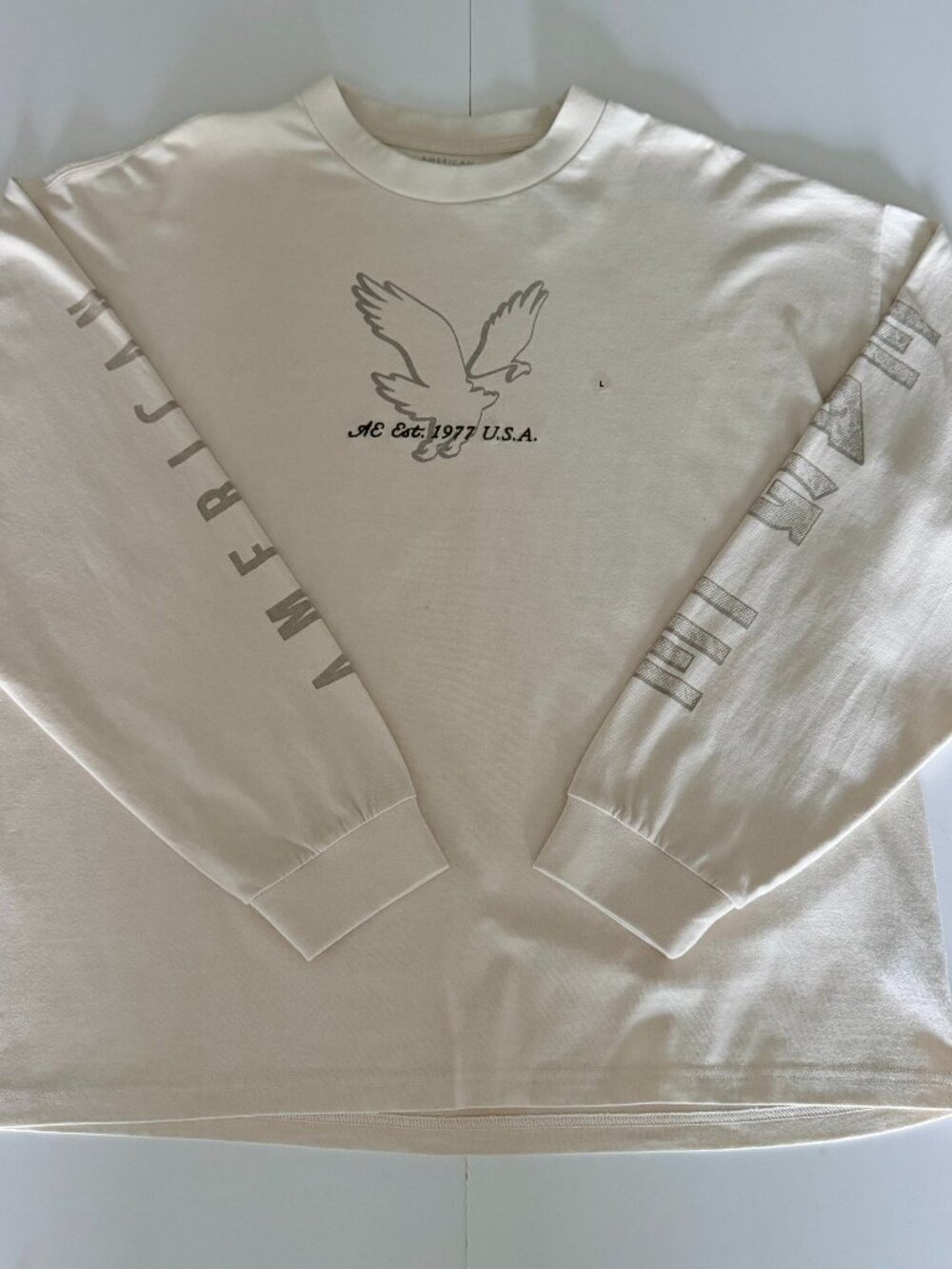 NWT American Eagle Mens Super Soft Long Sleeve Logo Graphic Shirt Sz Large Y2K